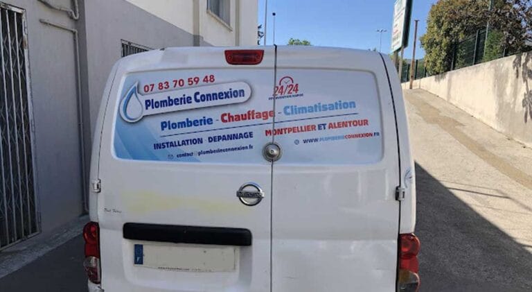 Véhicule d'intervention Plomberie Connexion à Montpellier